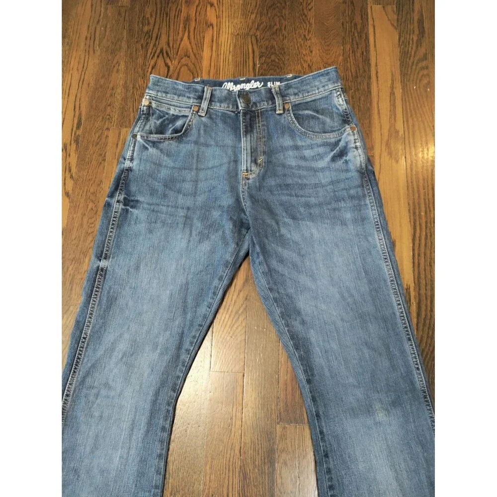 Wrangler Retro Slim Boot Men's 30x32 Blue Medium Wash Western Cowboy Rodeo Denim
